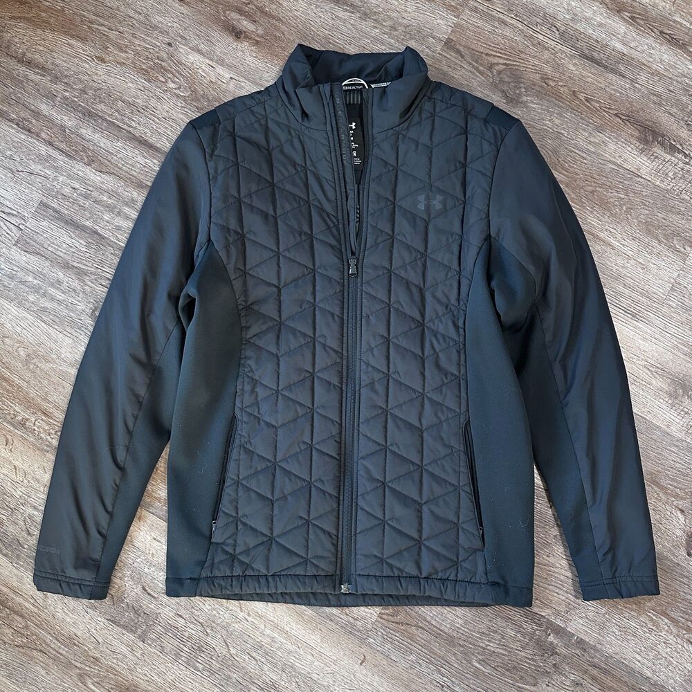 Under Armour Mens ColdGear Reactor Hybrid Jacket Black Small Full Zip